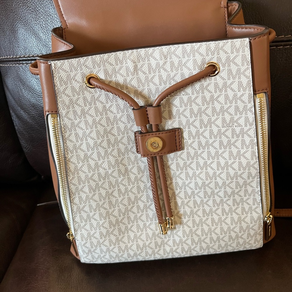 Michael Kors Brown and Cream Backpack - Picture 3 of 4